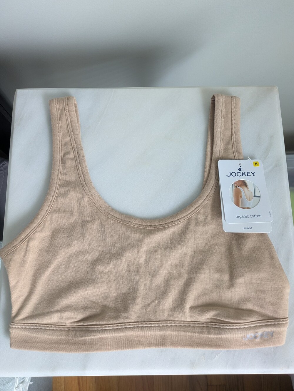 Jockey Seamfree Stretch Tank Strap Bralette Unlined Organic Cotton Light Support
